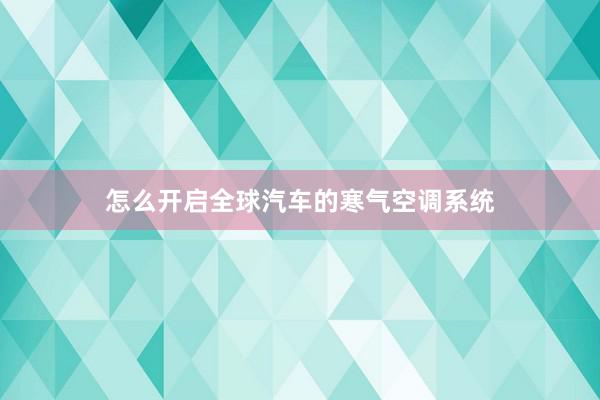 怎么开启全球汽车的寒气空调系统